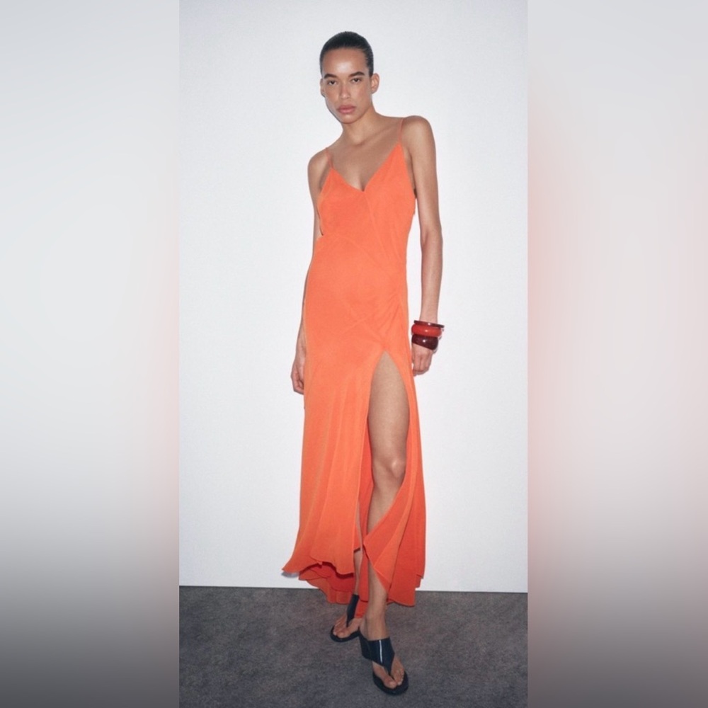 Zara Orange Georgette Gown